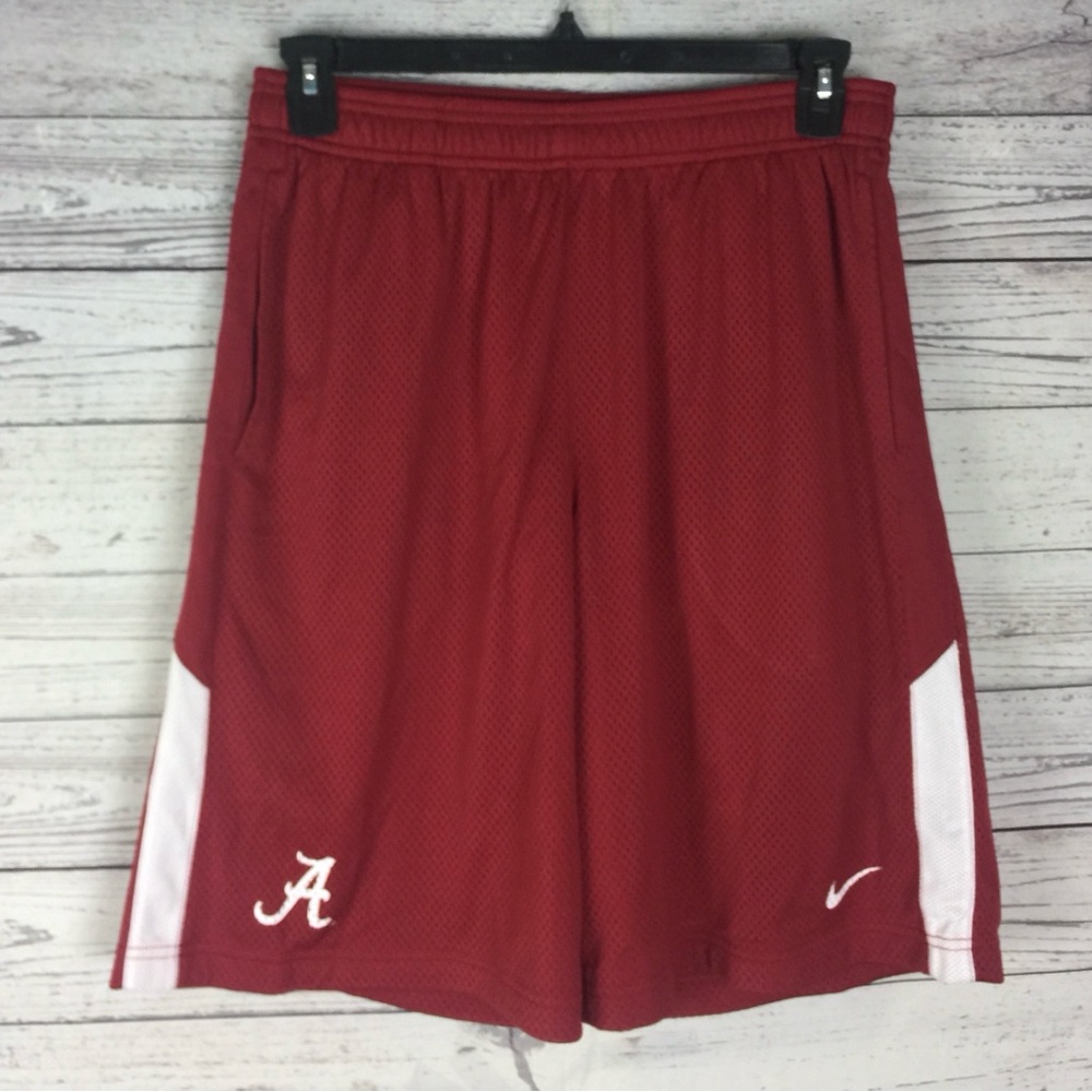 Nike Alabama Crimson Tide Men’s Red Dri-Fit Drawstring Logo Athletic Shorts